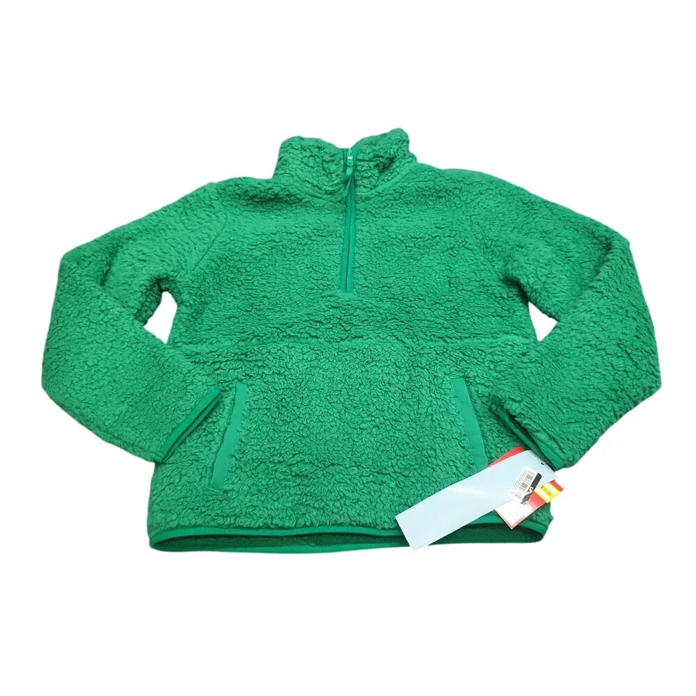Kids Half Zip Up Pajama Pullover Sweatshirt - Wondershop Green Size Medium 8